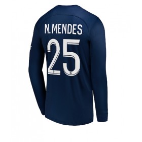 Herren Fußballbekleidung Paris Saint-Germain Nuno Mendes #25 Heimtrikot 2022-23 Langarm